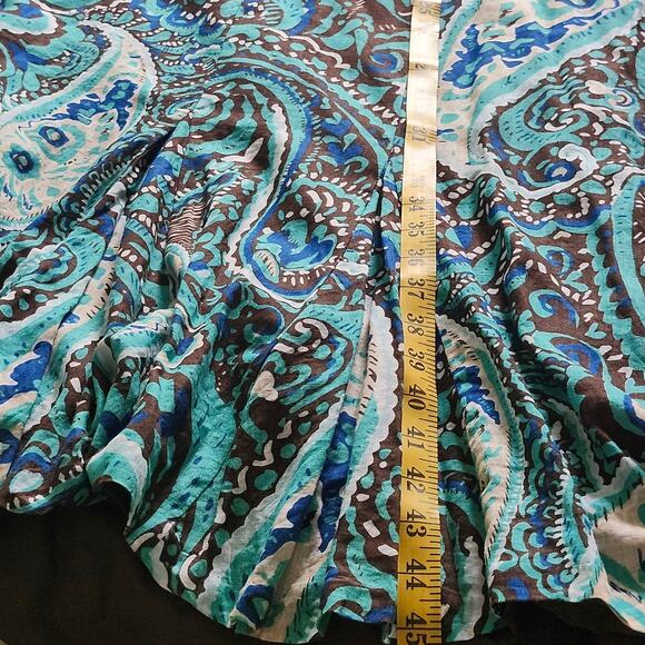 Lane Bryant Paisley Linen/Cotton Halter Dress Brown, Blue and Cream Size 28 - Picture 11 of 11